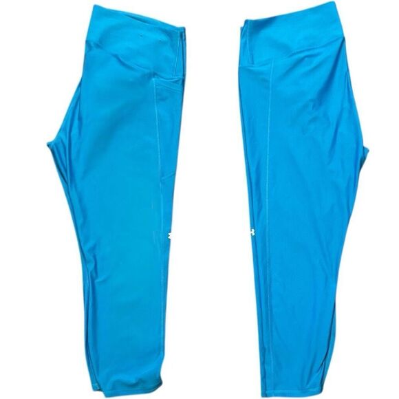 Under Armour UA Blue HeatGear High No-Slip Waistband Ankle Leggings Size XXL - Picture 9 of 11